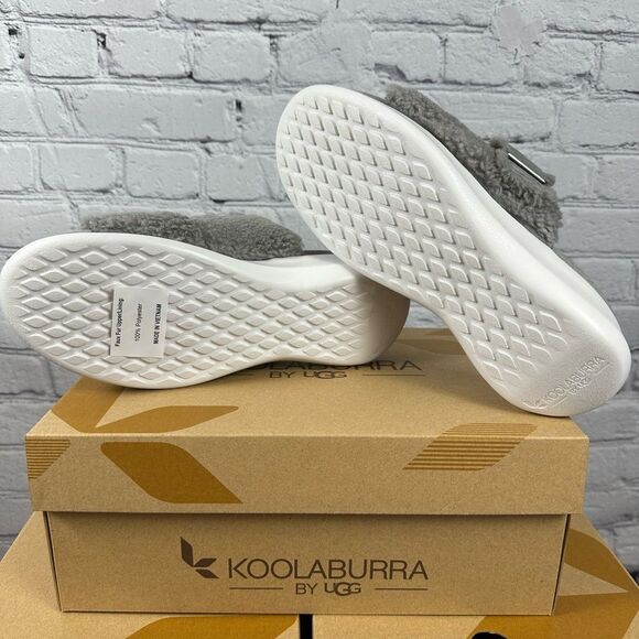 Koolaburra by UGG Pasea Slides Slip-Ons Sandals Shoes Vegan Wild Dove Gray NEW - Picture 5 of 7